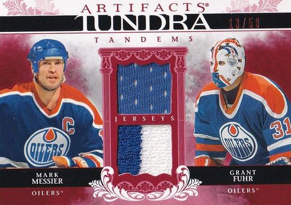 jersey karta MESSIER/FUHR 09-10 Artifacts Tundra Tandems Red /50